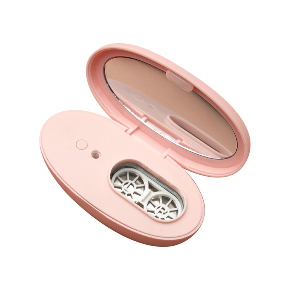 Torribaly Ultrasonic Contact Lenses Case Cleaner Portable Protein Removal Machine Efficient Tear Cleaning Container Pink