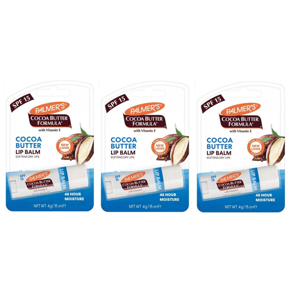 Palmer's Cocoa Butter Formula Moisturizing Lip Balm SPF 15, 50 g - Lot of 3 4220N