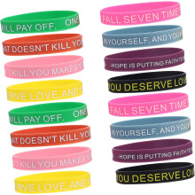100pcs Motivational Wristbands Boys and Girls Reminder Bracelet Silicone Elastic Straps Unisex Bands