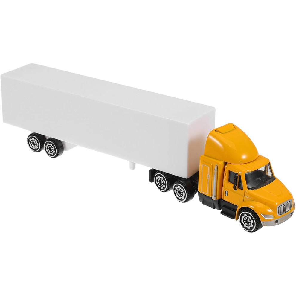 American Style Alloy Truck Model Yellow White Body Transport Container Truck for Boys and Girls-image-OPC-PGJWPGF-NEW