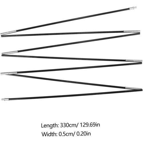Fiberglass Tent Pole Replacement 2pcs Kit Canopy Pole Design Strong Support for Camping Tents 1