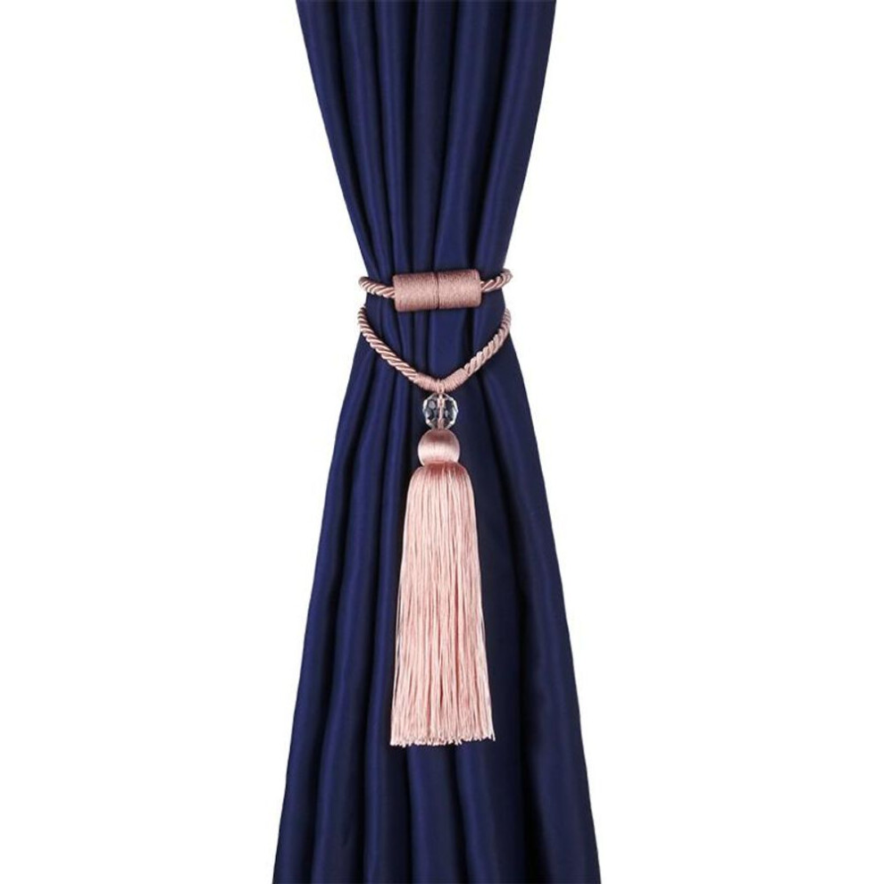 (pink, 1PC) Bel Avenir 1pc Curtain Tieback Tassels Hanging Ball Gold Home Decor Tieback Magnet Buckle Rope Holdback Curtain Accessories