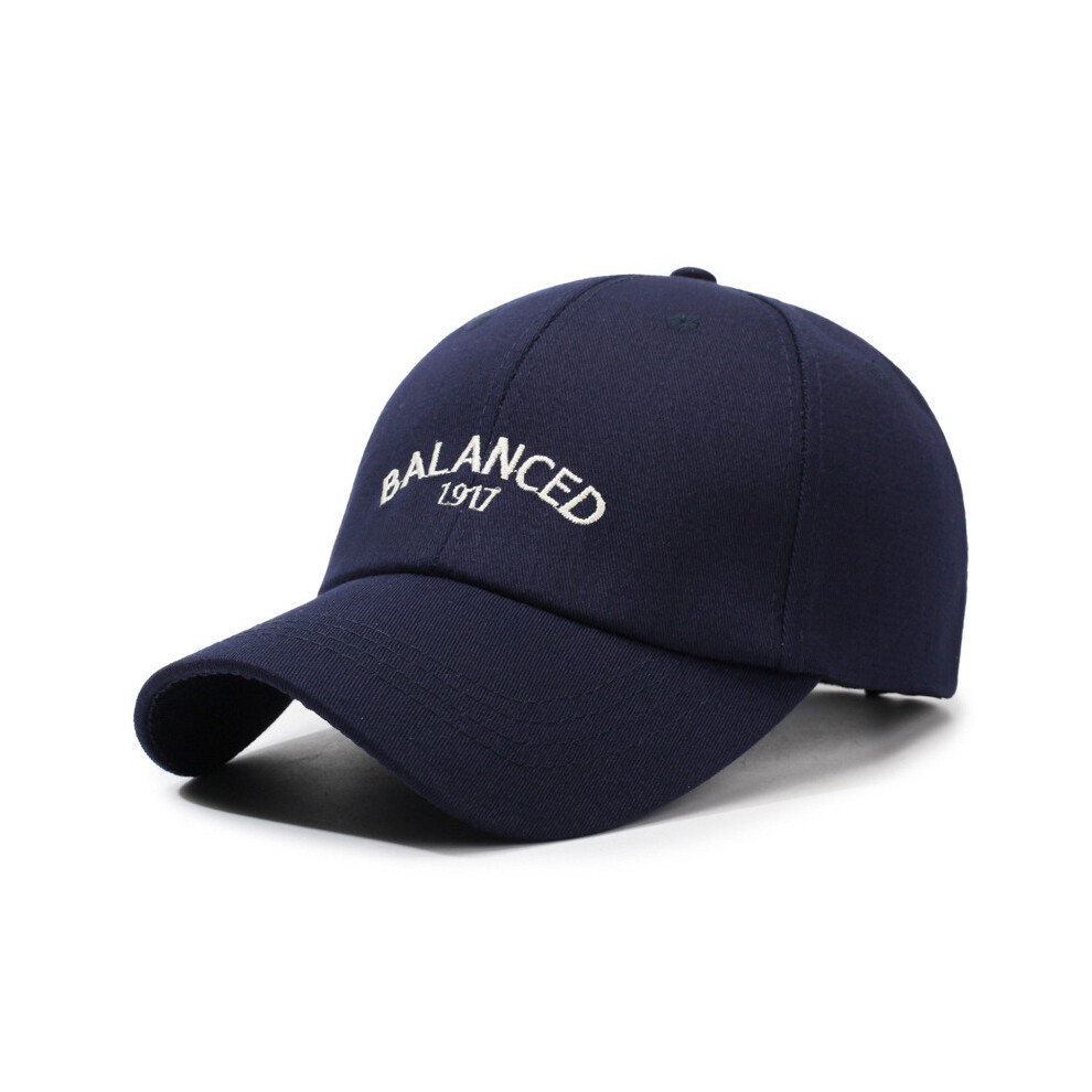 (Dark Blue) Letter Embroidery Balanced Baseball Cap Sun Protection Hat Breathable Peaked