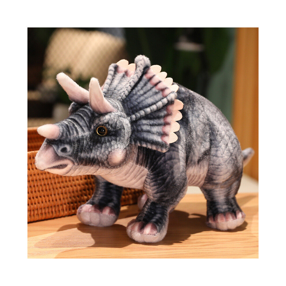 (Gray, 42cm) Dinosaur Triceratops Plush Toy Stuffed Animal Doll Cute Gift Decoration Kids-image-OPC-PGJWRCQ-NEW
