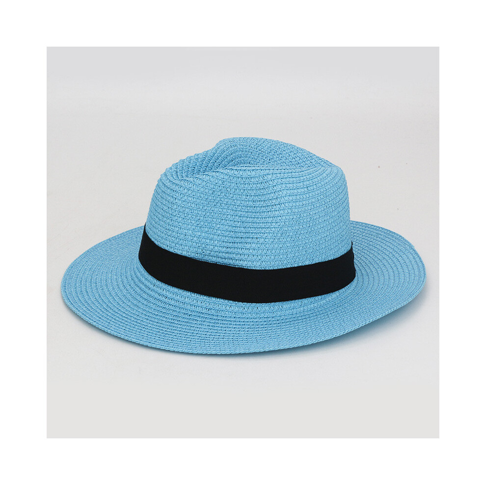(Color W) Foldable Summer Colorful Straw Hat Square Buckle Outdoor Travel Breathable Beach-image-OPC-PGJWRFS-NEW