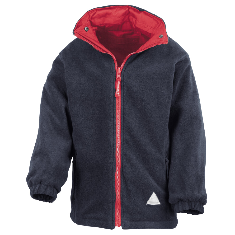 (13/14, Red/Navy) Result Childrens/Kids Reversible Storm Stuff Anti Pilling Fleece Waterproof Jacket