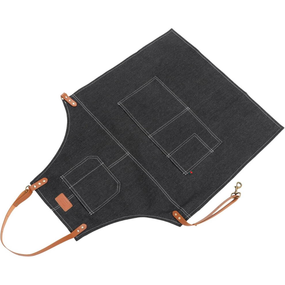 Painting Gardening Denim Apron for Adults Waterproof Oil Proof Chef Kitchen Cooking Apron Pockets