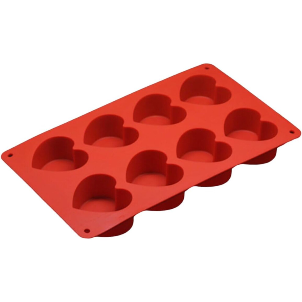 Hbhkjs Heart Shaped Cake Pans Silicone Heart-Shape Cake Pans 8-In-1 Cake Molds For Baking Mould