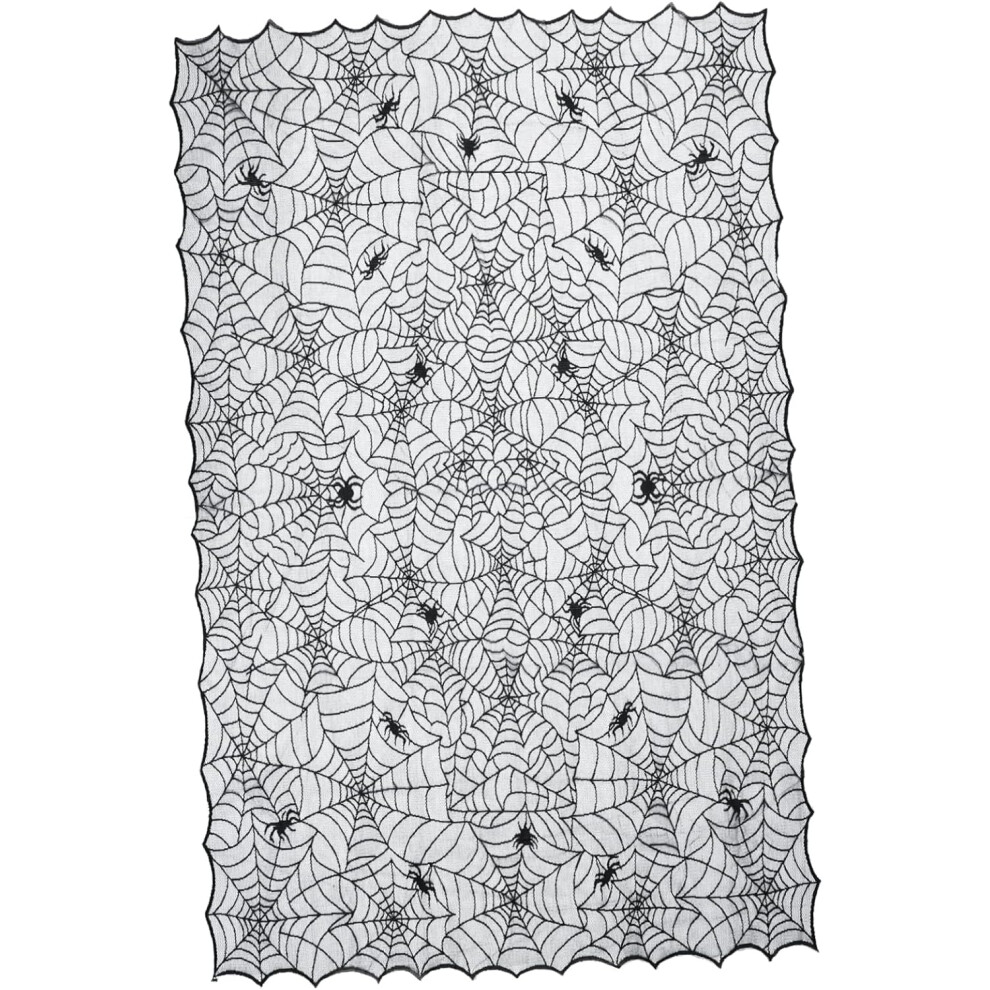Hbhkjs Decorative Spider Web Tablecloth Lace Halloween Party Table Cover 128X251cm Black