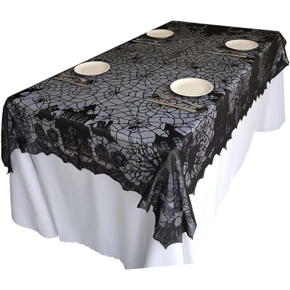 Hbhkjs Lace Cobweb Tablecloth 135X175cm Home Kitchen Spider Web Patterned Table Cover