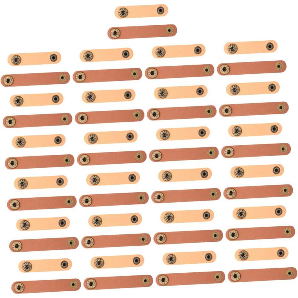 Usb Cord Organizer 50Pcs Data Line Leather Buckle Ties Cable Holder Cable Tie Assortment 5426217743267