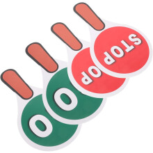 4 Pack Stop Sign Toy for Boys and Girls Red Green Traffic Light Sign Handle Pvc Waterproof for Street Safety Teaching
