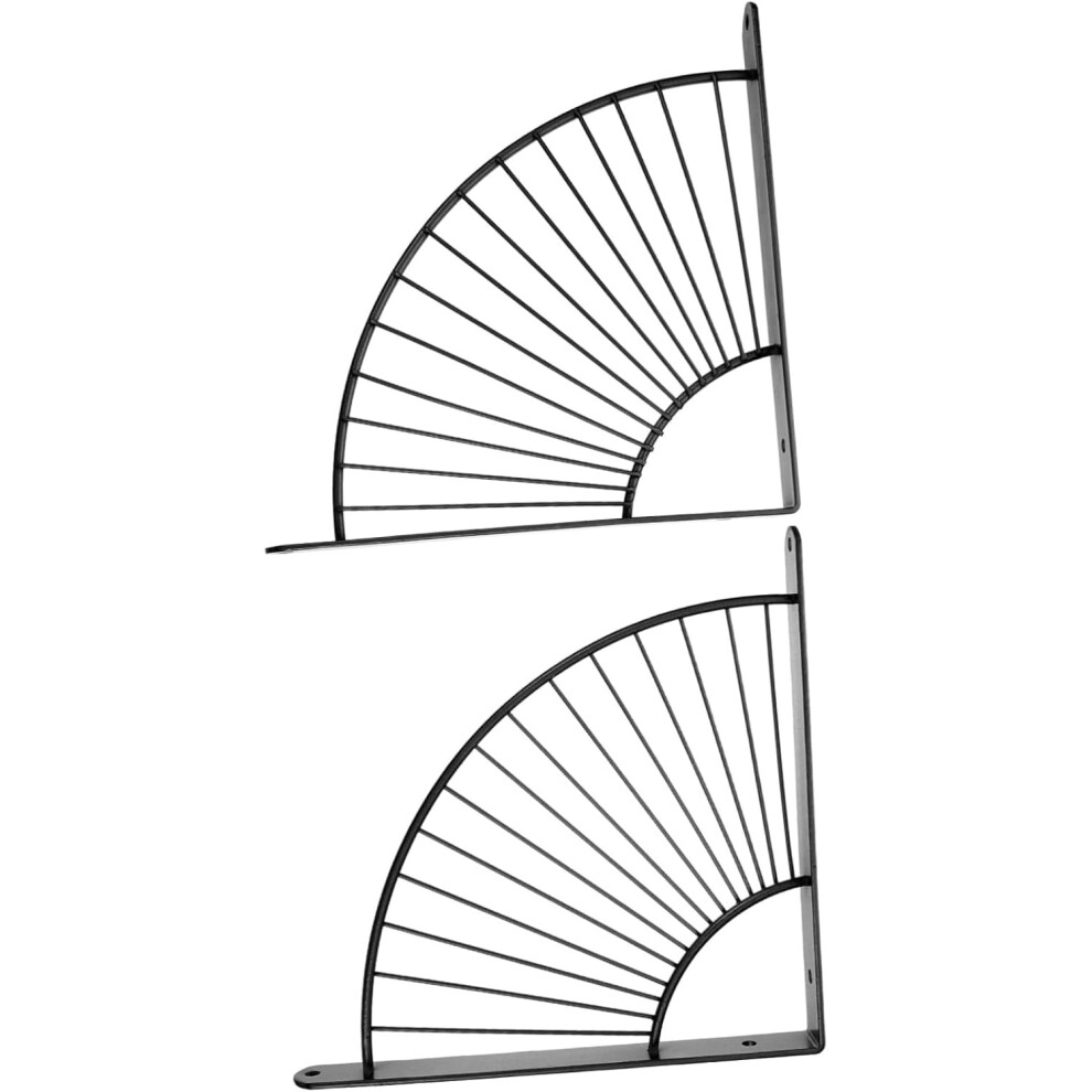 Long Lasting Iron Wall Mount Bracket Fan Shape Shelf Support For Home Decor 5426217747418
