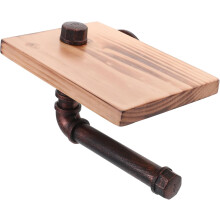 Home Wall-mounted Shelves Industrial Style Toilet Roll Holder Wall Hanging Shelf for Bathroom