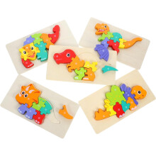 5pcs Dinosaur Puzzle Games Puzzles Wood