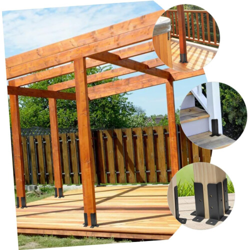 Versatile Outdoor Deck Post Anchor Brackets for Pergola and Gazebo Mailbox Installation 1