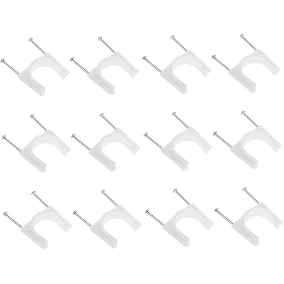 Hkhbjs White Double Nail Wire Clips Durable Cable Clips For Pipe And Cable Management