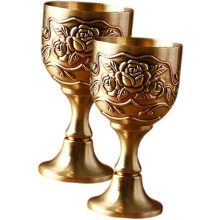 2Pcs European Style Antique White Wine Goblet Creative Household Wine Glasses