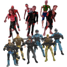 Zombie Action Figures 12pcs Plastic Special Forces Soldier Mini Models Toy Sets Army Hallcoops Toys
