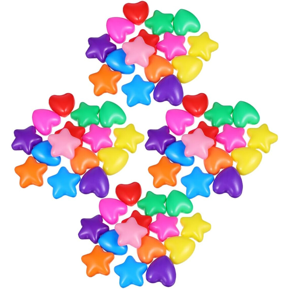 Hkhbjs 100Pcs Ocean Ball Ballpit Refill Balls Ball Pit Balls 100 Ball Pit Balls Shapes Stars Hearts Sensory Ball Pit White Pit Balls