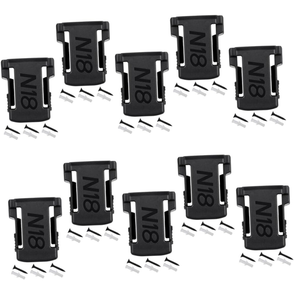 10Pcs Battery Holders For 18V Sturdy Abs Battery Wall Mount Holders Easy Install Black 5426217774681