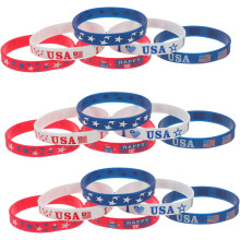 36pcs Independence Day Bracelet Decor Patriotic Theme Bracelet Portable Wristband Independence Day Party