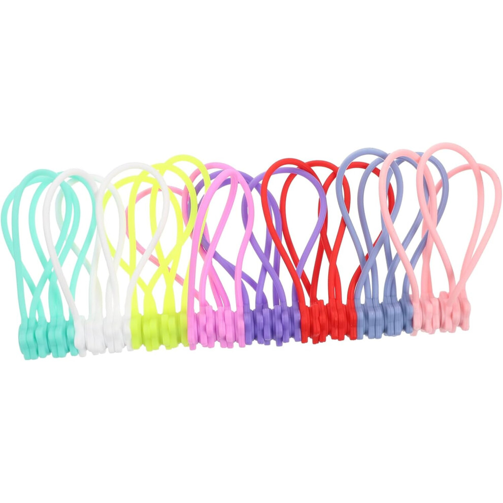 24Pcs Wire Binding Magnetic Cable Tie Cable Organizer Colorful Cord Winder Magnetic Cable Holder 5426217793347