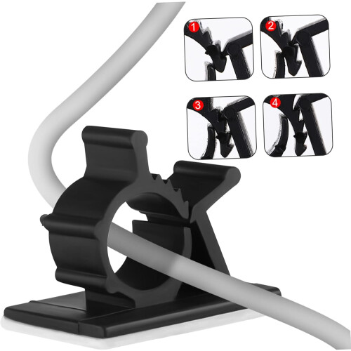 50Pcs Self-Adhesive Cable Clips - Multi-Function Wire Organizers for Home & Office, Tidy Cord Holder 1