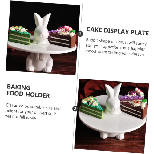 Plate Rabbit cake tray Baking Food Holder ceramic dish Easter dessert tower Cake Storage 1