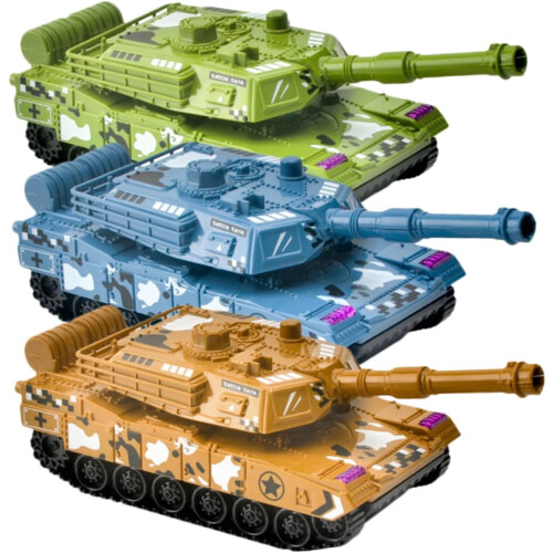 3Pcs Simulation Tank Models Realistic Pull Back Tank for Educational Desk Decor and Ideal for Boys and