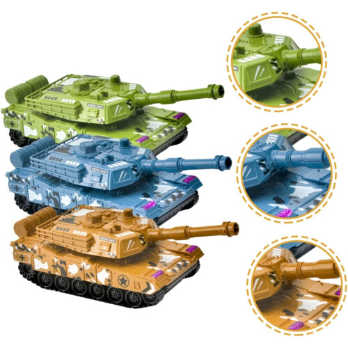 3Pcs Simulation Tank Models Realistic Pull Back Tank for Educational Desk Decor and Ideal for Boys and 2