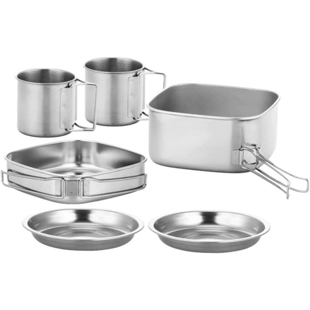 Photos - Other Camping Utensils HKHBJS 1 Set of Stainless Steel Portable Folding Camping Cookware Set Practical Picnic Cookware Kit 