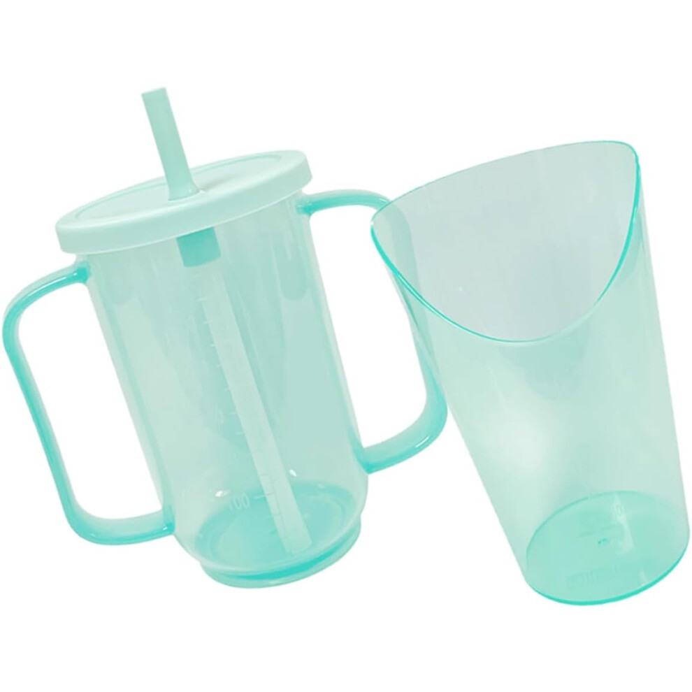 Hkhbjs 2Pcs Unbreakable Convalescent Feeding Cups For Disabled Patients 350Ml & 250Ml Leak Proof Water And Porridge Drinking Cups