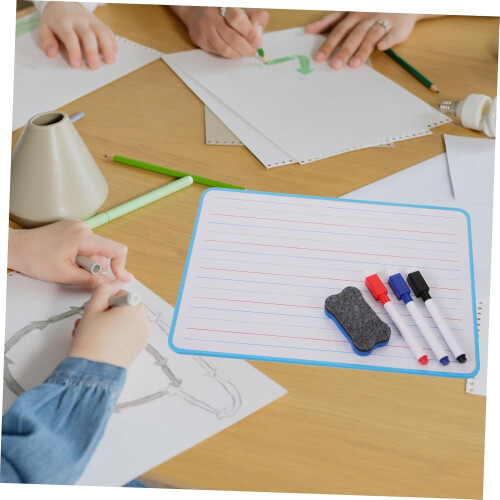 Student Kids Dry Erase Board with Lined Grid Compact Size for Easy Storage 2