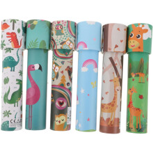 6pcs Kids Educational Puzzle Rotating Kaleidoscope Toy for Kids Friends Large Size Beautiful Patterns Plastic Kaleidoscope Scope