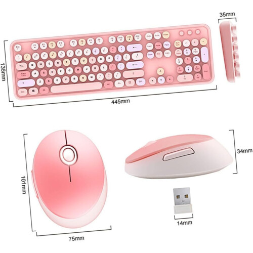 Wireless Keyboard and Mouse Punk Style Gaming Keyboard and Mouse USB Wireless Computer Accessories 1