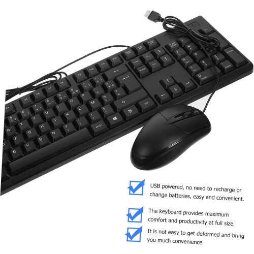 1 Set Wired Keyboard and Mouse French Character USB Keyboard 2