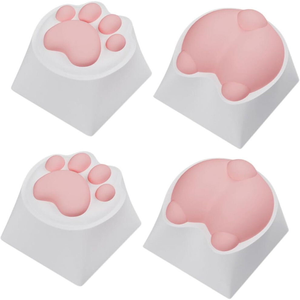 Mechanical Keyboard Keycaps 4Pcs Cat Paw Design High Resin And Silicone Comfortable To Use Easy Installation Unique Gamers 6426217869027