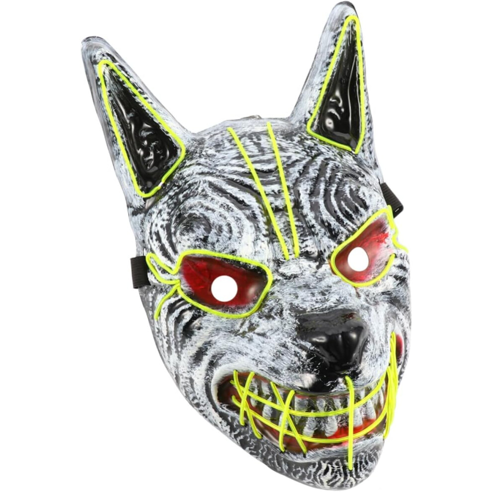 LED Halloween Mask Set Wolf Head Design Luminous Scary Breathable Comfortable Great for Parties and Cosplay Events-image-OPC-PGJXWM7-NEW