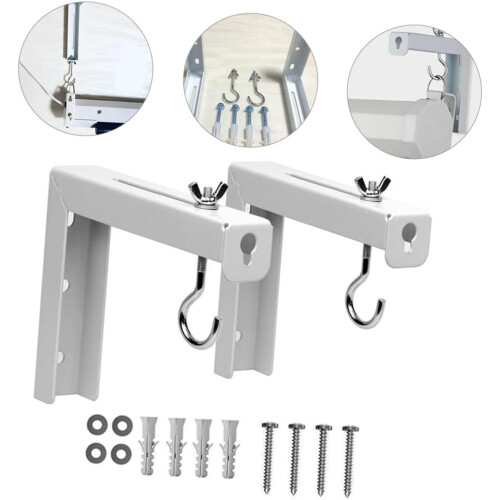 2pcs Projector Screen Ceiling Mount Brackets Projection Screen Hanging Hooks 1
