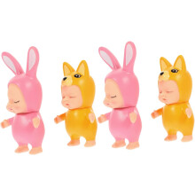 4pcs Baby Shower Cake Toppers Sleeping Baby Figurines Decorations Adorable Christmas Cake Toer Dolls Baking Dessert Toppers