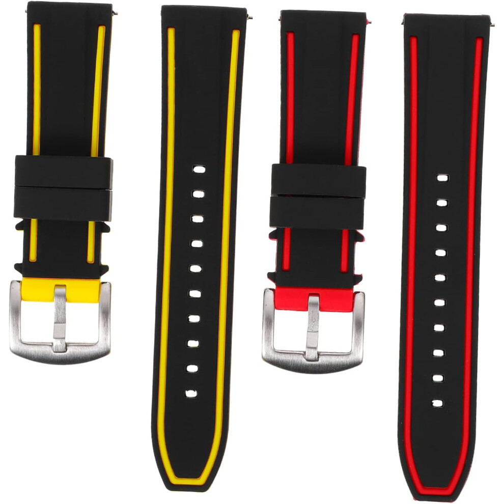 2Pcs Dual Tone Silicone Smartwatch Straps With Buckle Wristbands For Smart Watches Creative Replacement Bands Not,Specified 7426217810677