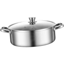 Stainless Steel Pot Divider 28cm Hot Pot Pot Frying Pan Stockpot Handle Multi-Functional Hot Pot