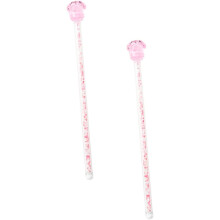 Mixing Sticks Set of 2 Flower Print Glass Stirrer for Stirring Beverages Sturdy and Stylish Design