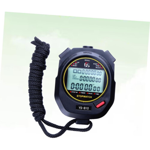 LCD Sports Stopwatch Chronograph Digital Stopwatch Timer 3 Row Display Running Countdown Timer for Athletes 2