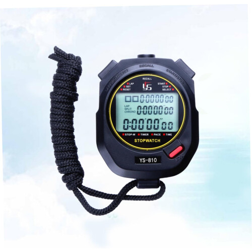 LCD Sports Stopwatch Chronograph Digital Stopwatch Timer 3 Row Display Running Countdown Timer for Athletes 1