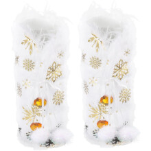 2pcs Gold Christmas Wine Bottle Cover Set Reusable Decorative Wine Bottle Sleeves