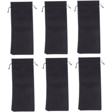 6pcs Wine Bags with Drawstring Wine Bags Drawstring Bottle Cover Present Pounches Bottle Wrap Black