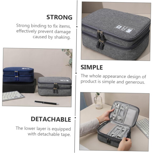 Multi Function Canvas Storage Pouch Capacity Cable and Power Bank Organizer Bag 1