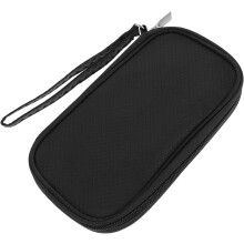 Ergonomic Cable Storage Bag Zipper Compact Data Cable Organizer Pouch for Electronics Travel-friendly Charger Bag Black